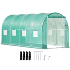 Walk-In Tunnel Greenhouse Galvanized Frame & Waterproof Cover 15X7X7/10X7X7/20X10X7/12X7X7 Ft Greenhouses & Cold Frames