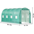 Walk-In Tunnel Greenhouse Galvanized Frame & Waterproof Cover 15X7X7/10X7X7/20X10X7/12X7X7 Ft Greenhouses & Cold Frames