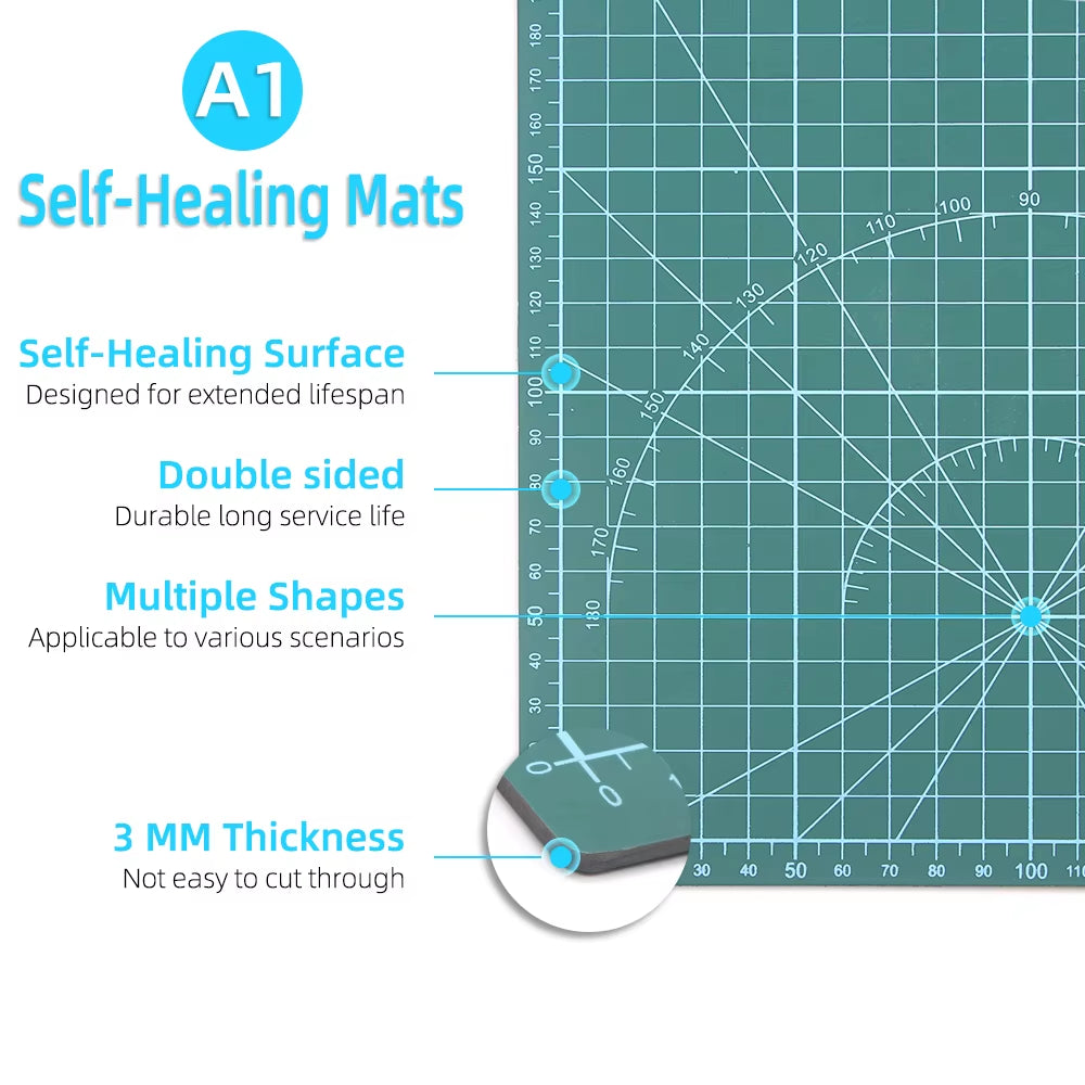 A1 Double-Sided Self-Healing PVC Cutting Mat for DIY Leathercraft Board, Large Desktop Protective Mat 90X60Cm Fathers Day Gif
