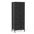 48IN Dresser for Bedroom with 5 Fabric Drawers Nightstand Wardrobe Steel Frame Closet for Clothes Storage Cabinet Furniture