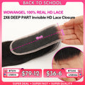 2X6 Deep Parting HD Lace Closure Frontal Only Melt Skin Straight Hair Kim K Closure Pre Plucked Virgin Hair for Woman