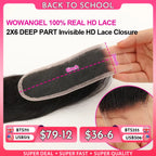 2X6 Deep Parting HD Lace Closure Frontal Only Melt Skin Straight Hair Kim K Closure Pre Plucked Virgin Hair for Woman