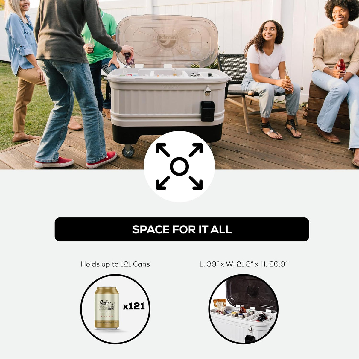Igloo Party Bar Rolling Cooler