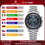 2026 New  Moon V6 Men'S Watches Luxury Quartz Watch for Man Chronograph VK63 Men Gift AR Sapphire Mirror Luminous