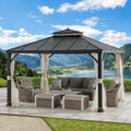 12-Ft X 10-Ft Hardtop Roof Steel Gazebo