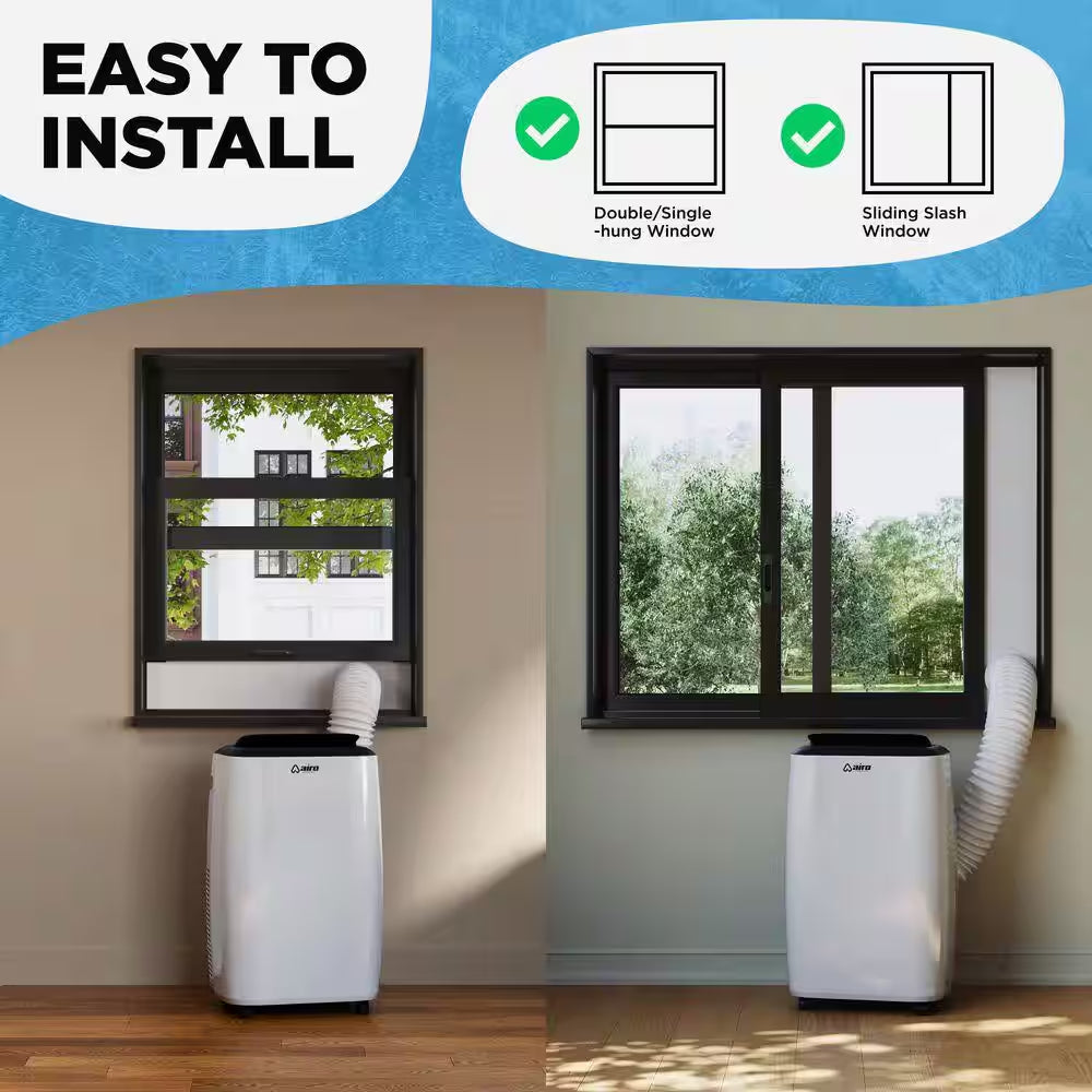 14,000 BTU (10,000 BTU DOE) Portable Air Conditioners Cools 700 Sq. Ft. with Dehumidifier, Fan, DIY Installation Kit