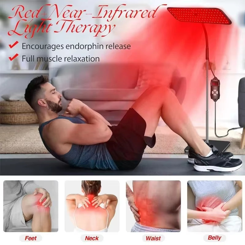 660Nm 850Nm near Infrared Light Panel Red Light Lamp with Timer Face and Body Home Use Relief Pain Device with Adjustable Stand