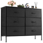 6 Fabric Drawers Nightstand for Bedroom Bedside Sofa Table with Storage Closet Chest Clothes Display Cabinet Furniture