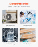 Vacuum Pump & Oil Bottle 3.5CFM/4CFM/5CFM 1-Stage or 6CFM 9CFM 2-Stage, R134A R22 R410A Systems Conditioner Maintenance