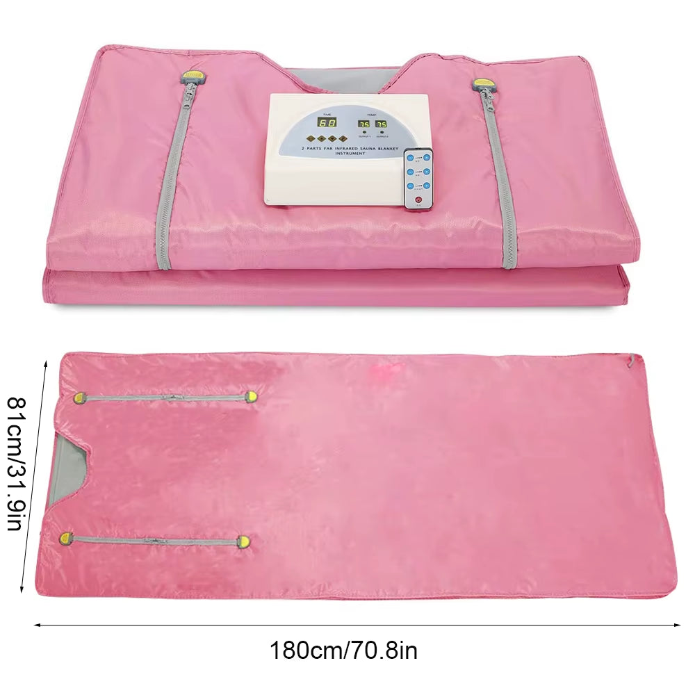 2 Zones Thermal Sauna Blanket Weight Loss Sliming Weighted Blanket for Home/Spa Body Relaxation Detoxification Therapy Machine