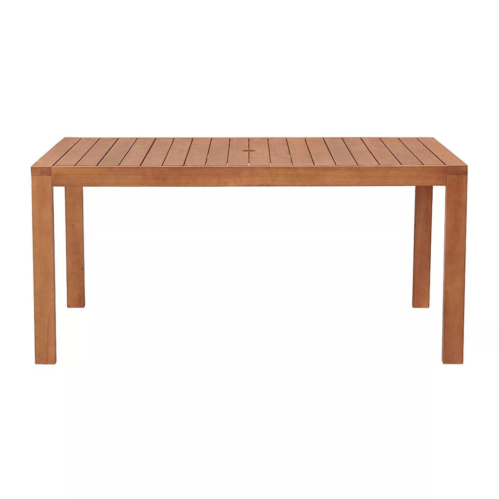Alaterre Furniture 8Pc Outdoor Patio Dining Set, Weston Table with 10' Auto Tilt Umbrella