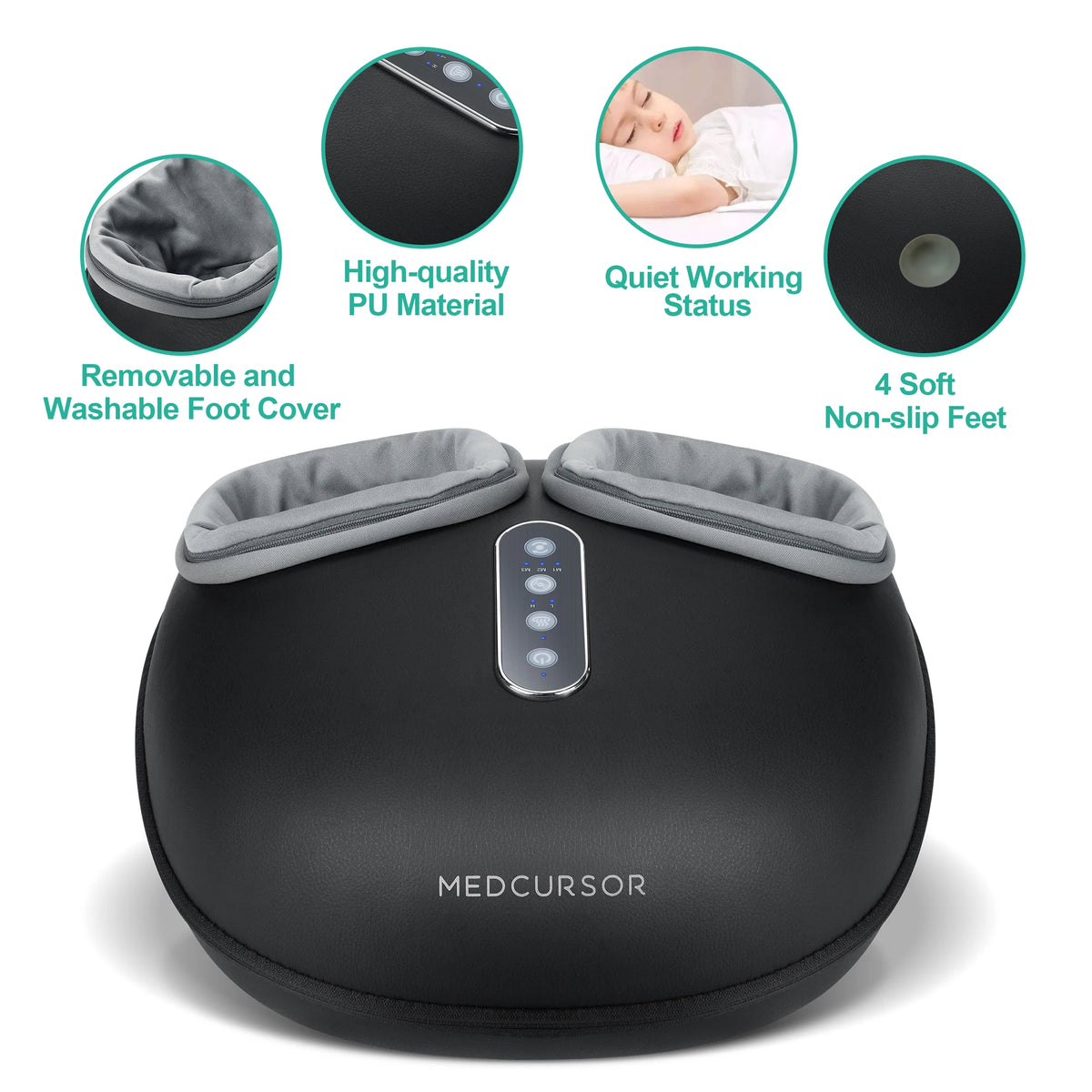 Shiatsu Foot Massager Machine with Heat Roller Muscle Relaxation Pain Relief Electric Fully Wrapped Foot Massage