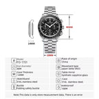 2026 New  Moon V6 Men'S Watches Luxury Quartz Watch for Man Chronograph VK63 Men Gift AR Sapphire Mirror Luminous