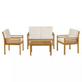 Alaterre Furniture 4Pc Okemo Outdoor Weather-Resistant Couch, Dining Chairs & Side Table