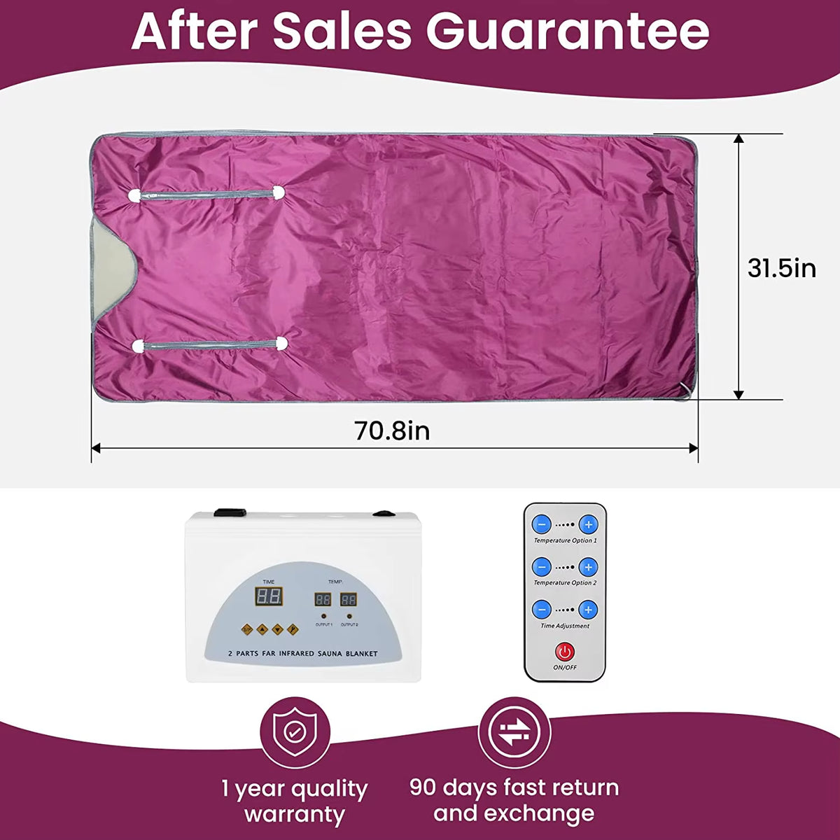 2 Zones Thermal Sauna Blanket Weight Loss Sliming Weighted Blanket for Home/Spa Body Relaxation Detoxification Therapy Machine