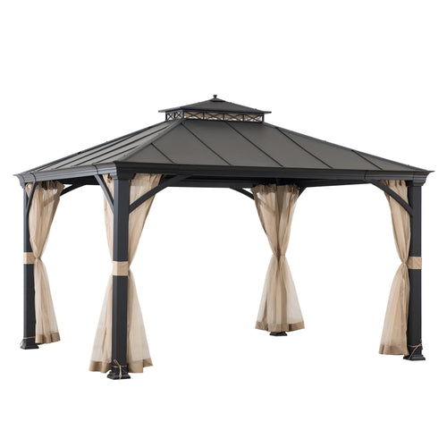 12-Ft X 10-Ft Hardtop Roof Steel Gazebo