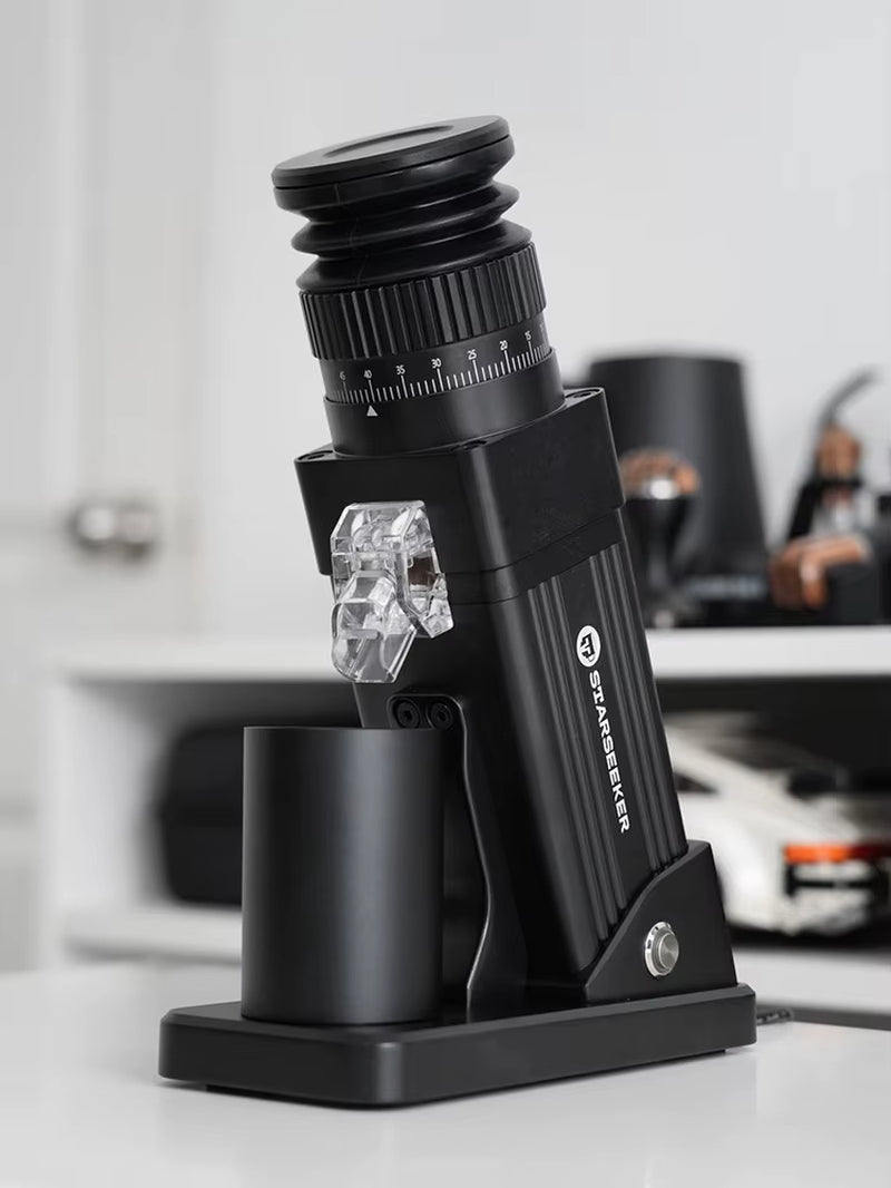 E55Pro Electric Coffee Grinder 55MM Titanium Cone Burr Stepless Adjustment Espresso Brew Coffee Bean Grinder Black
