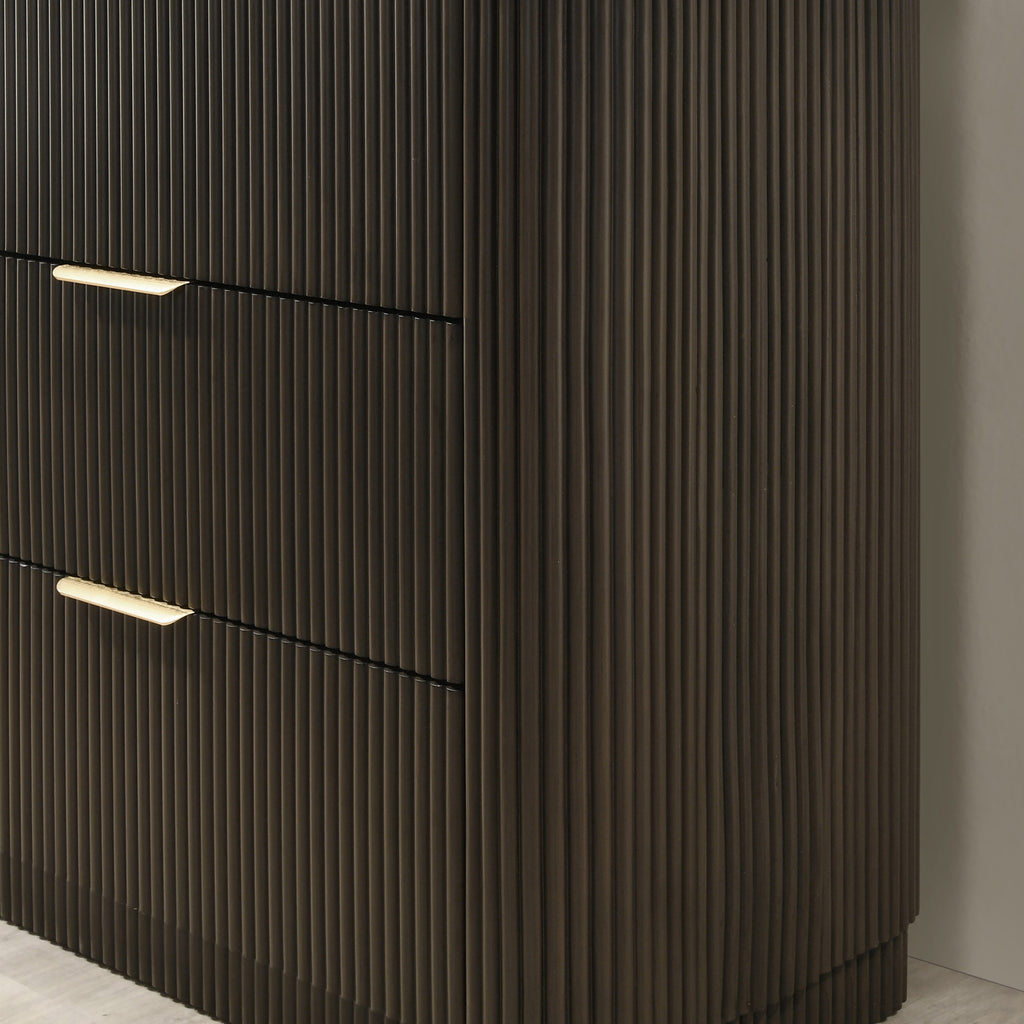 Prista Dark Walnut 6 -Drawer 63.4-In W Standard Dresser with Mirror