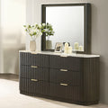 Prista Dark Walnut 6 -Drawer 63.4-In W Standard Dresser with Mirror
