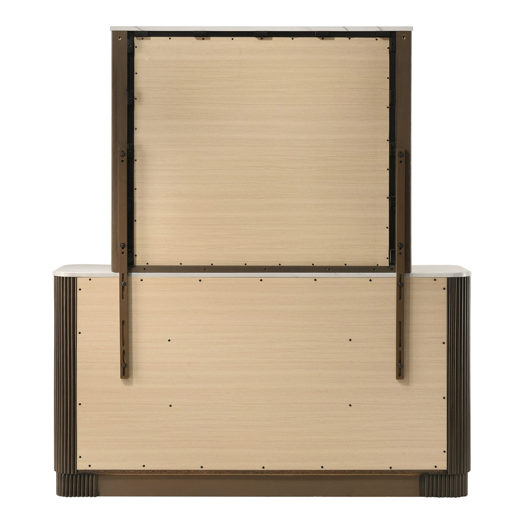 Prista Dark Walnut 6 -Drawer 63.4-In W Standard Dresser with Mirror