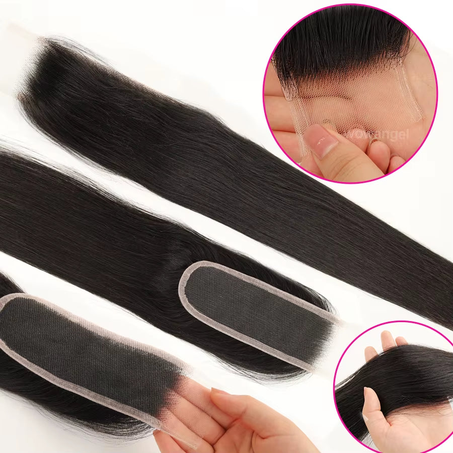 2X6 Deep Parting HD Lace Closure Frontal Only Melt Skin Straight Hair Kim K Closure Pre Plucked Virgin Hair for Woman