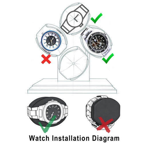 4-Slot Watch Winder for Automatic Watches, Quiet Motor Watch Winder Box, USB Powered