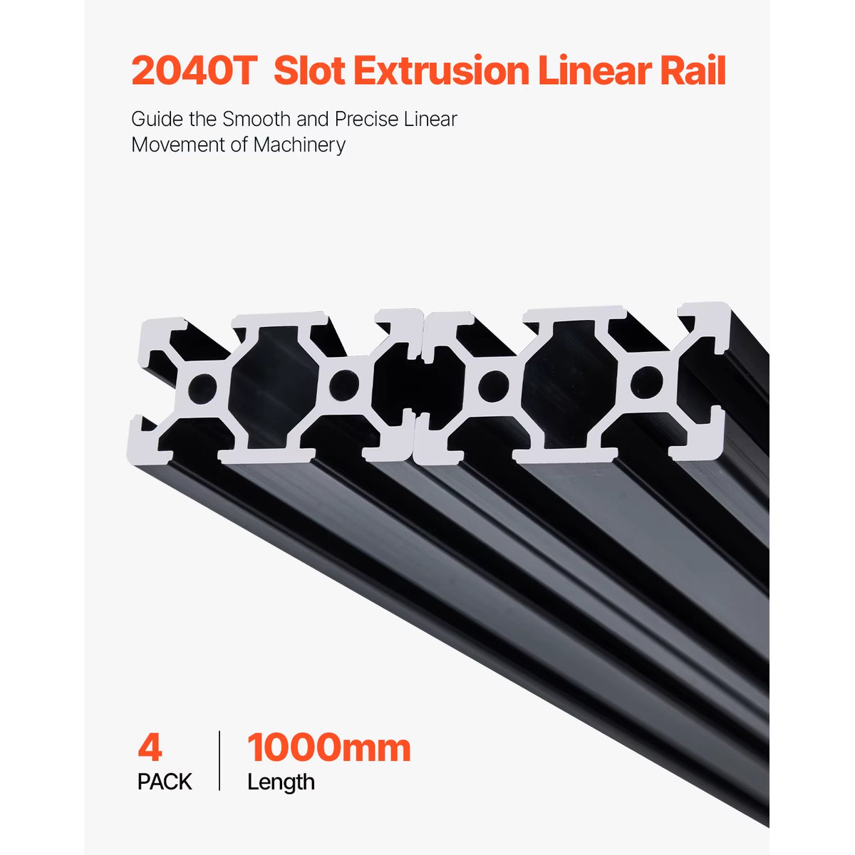 Linear Rail 4-5 PCS 1000Mm/1200Mm/1500Mm/2000Mm T Slot 2040 Aluminum Extrusion Profile for 3D Printer, CNC Machine DIY
