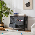 6 Fabric Drawers Nightstand for Bedroom Bedside Sofa Table with Storage Closet Chest Clothes Display Cabinet Furniture
