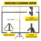 100 Inch Tripod Projector Screen with Stand 16:9 4K HD Portable Projection Home Cinema for Indoor & Outdoor Projection