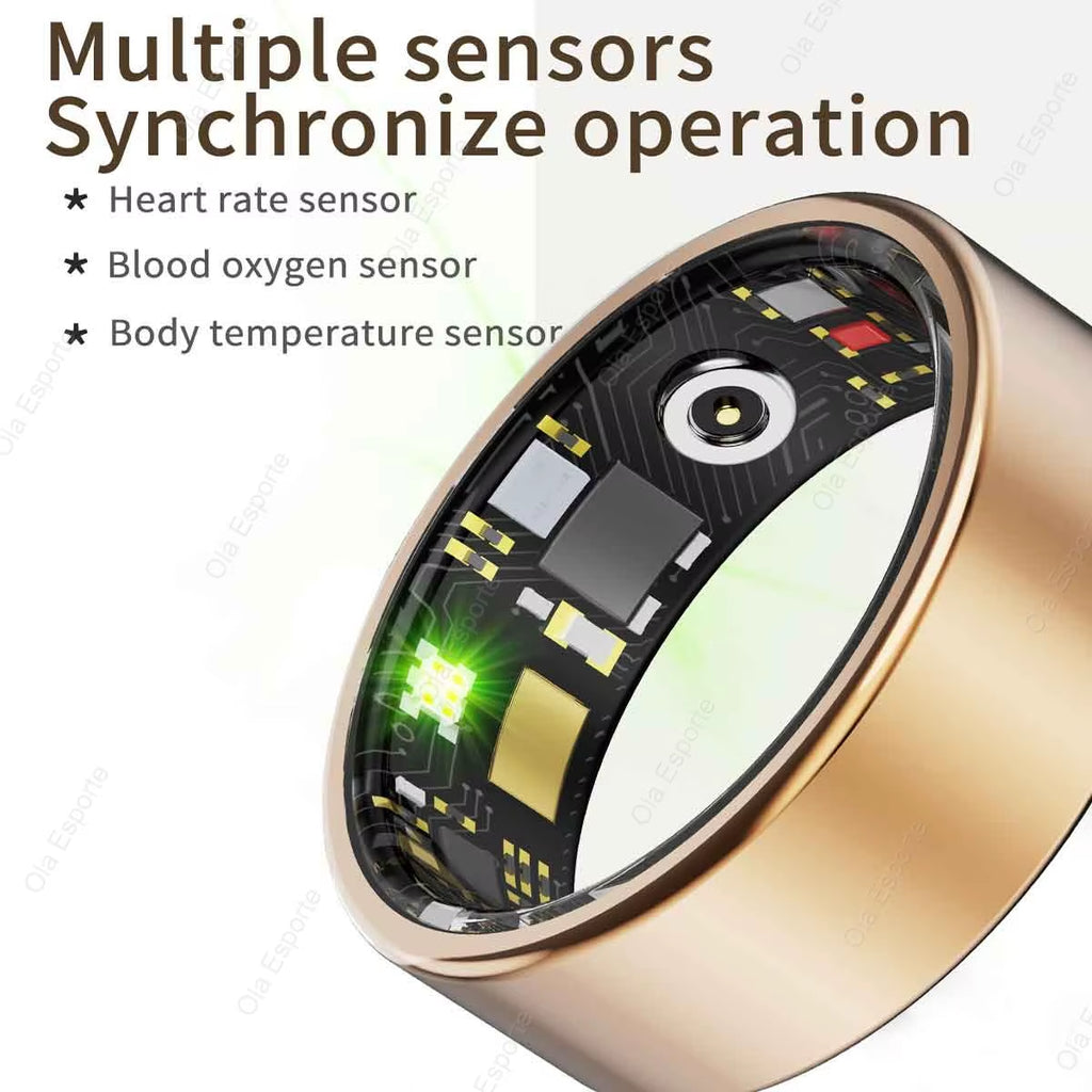 R09 Smart Ring Men Women with Charging Case,Heart Rate Blood Oxygen,Skin Temperature Monitor,5Atm Waterproof for Android Ios R12