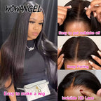 2X6 Deep Parting HD Lace Closure Frontal Only Melt Skin Straight Hair Kim K Closure Pre Plucked Virgin Hair for Woman
