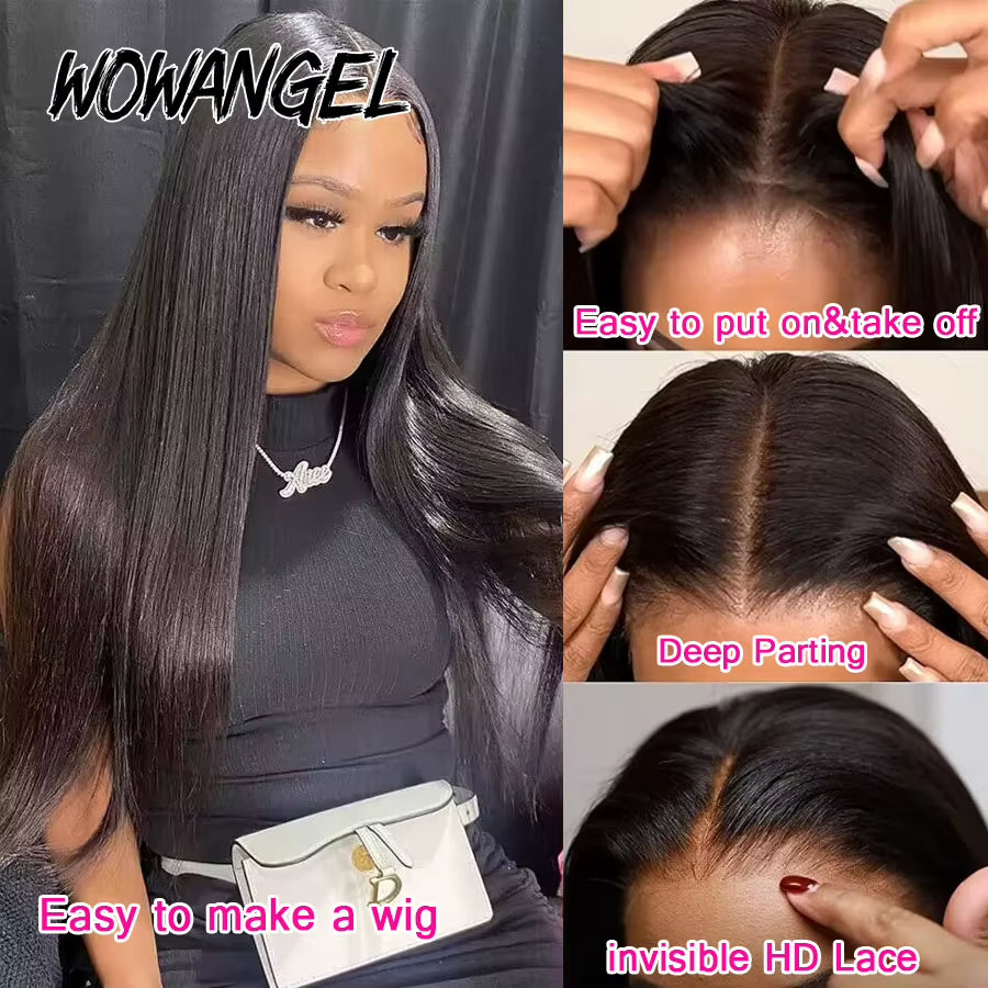 2X6 Deep Parting HD Lace Closure Frontal Only Melt Skin Straight Hair Kim K Closure Pre Plucked Virgin Hair for Woman
