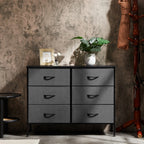 6 Fabric Drawers Nightstand for Bedroom Bedside Sofa Table with Storage Closet Chest Clothes Display Cabinet Furniture