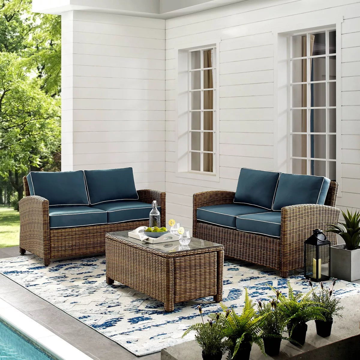 Bradenton 3Pc Outdoor Wicker Seating Set - Crosley