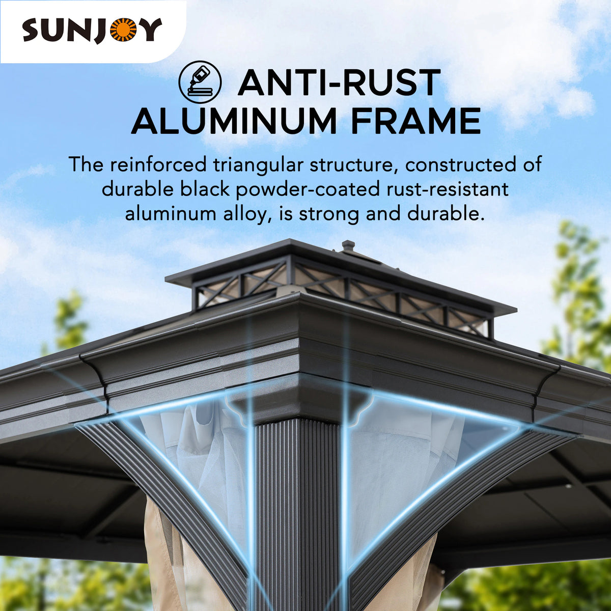 12-Ft X 10-Ft Hardtop Roof Steel Gazebo