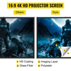 100 Inch Tripod Projector Screen with Stand 16:9 4K HD Portable Projection Home Cinema for Indoor & Outdoor Projection
