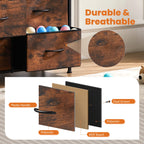 Dresser for Bedroom with 9 Fabric Storage Drawer Wardrobe Tall Chest Organizer Closet Adult Kids Clothes Cabinet Furniture