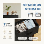 Desser for Bedroom with 7 Fabric Drawers Organizer Storage Closet Chest Clothes for Living Room Display Cabinet of Furniture