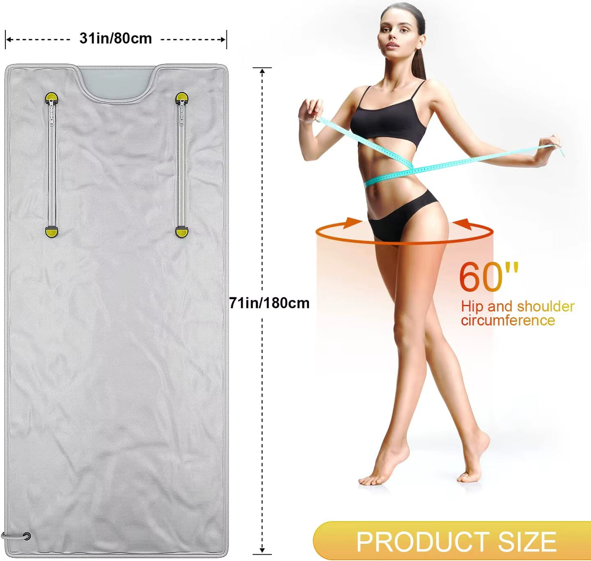 2 Zones Thermal Sauna Blanket Weight Loss Sliming Weighted Blanket for Home/Spa Body Relaxation Detoxification Therapy Machine