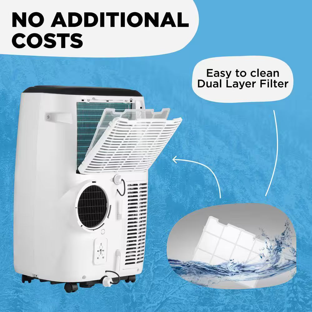 14,000 BTU (10,000 BTU DOE) Portable Air Conditioners Cools 700 Sq. Ft. with Dehumidifier, Fan, DIY Installation Kit