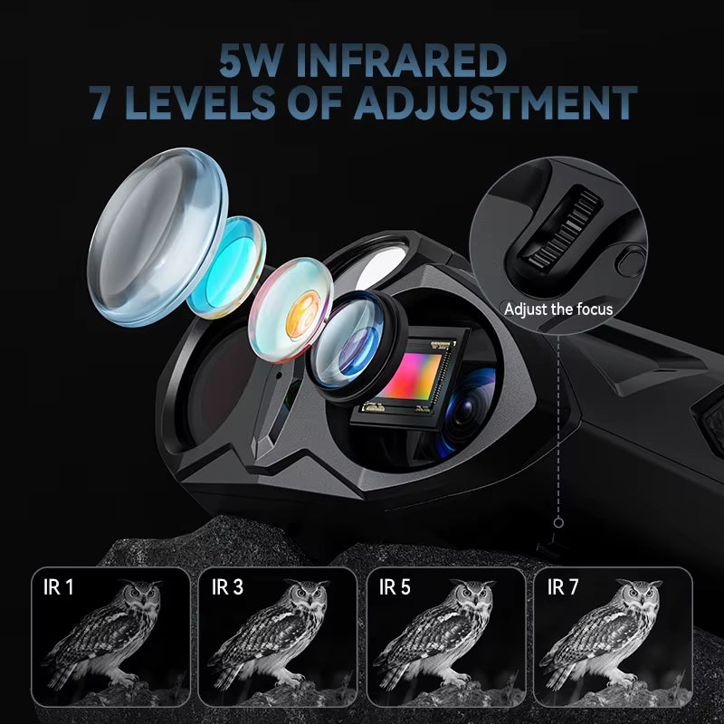 4.0'' Screen 4K Night Vision Binoculars 10X Digital Zoom with Tactical Light 5000Mah Infrared Night Vision Goggles for Camping