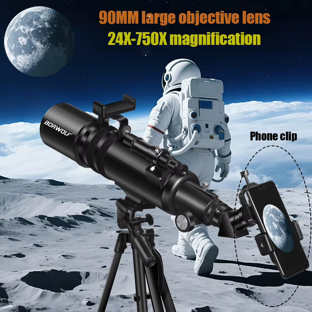 90600 Astronomy Telescopes for Adults, 90Mm Aperture 600Mm ,24X-250X HD for Moon Stargazing and Bird Watching