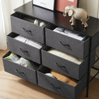 6 Fabric Drawers Nightstand for Bedroom Bedside Sofa Table with Storage Closet Chest Clothes Display Cabinet Furniture