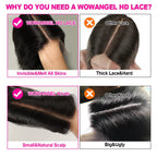 2X6 Deep Parting HD Lace Closure Frontal Only Melt Skin Straight Hair Kim K Closure Pre Plucked Virgin Hair for Woman