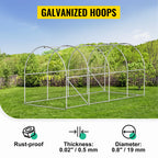 Walk-In Tunnel Greenhouse Galvanized Frame & Waterproof Cover 15X7X7/10X7X7/20X10X7/12X7X7 Ft Greenhouses & Cold Frames